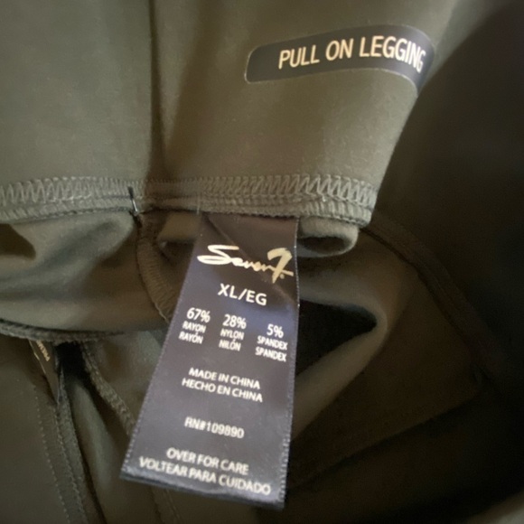 SEVEN7 4 Way Stretch Scallop Hem PullOn Ponte Leggings Size XL Pretty Olive NWT. - Picture 10 of 13